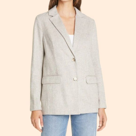 Rails Flynn Micro Houndstooth Dove Blazer - Picture 1 of 6